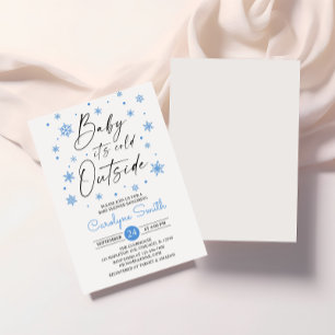 Baby het is koud buiten Boy Snowflake Baby shower Kaart