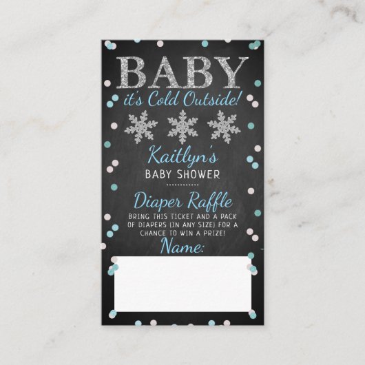 Baby Het is koud buiten Boys Winter Baby shower Informatiekaartje (Voorkant)