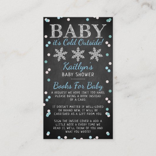 Baby Het is koud buiten Boys Winter Baby shower Informatiekaartje (Voorkant)