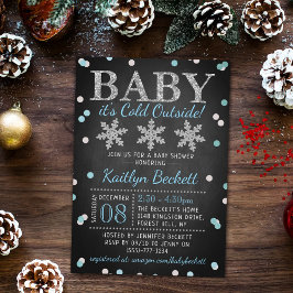 Baby Het is koud buiten Boys Winter Baby shower Kaart