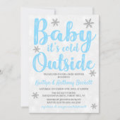 Baby Het is koud buiten Boys Winter Baby shower Kaart (Voorkant)