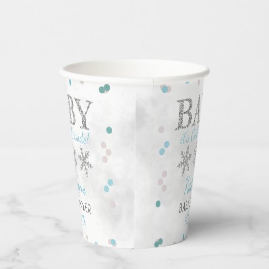 Baby Het is koud buiten Boys Winter Baby shower Papieren Bekers (Rechts)