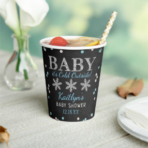 Baby Het is koud buiten Boys Winter Baby shower Papieren Bekers
