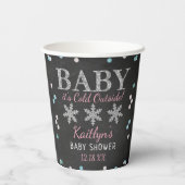 Baby Het is koud buiten Boys Winter Baby shower Papieren Bekers (Achterkant)