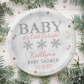 Baby Het is koud buiten Boys Winter Baby shower Papieren Bordje