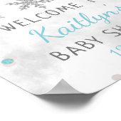Baby Het is koud buiten Boys Winter Baby shower Poster (Hoek)