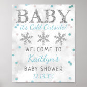 Baby Het is koud buiten Boys Winter Baby shower Poster (Voorkant)