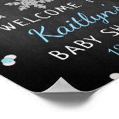 Baby Het is koud buiten Boys Winter Baby shower Poster (Hoek)