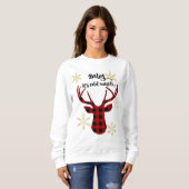 Baby Het is koud buiten Buffalo Plaid Deer Trui (Voorkant volledig)