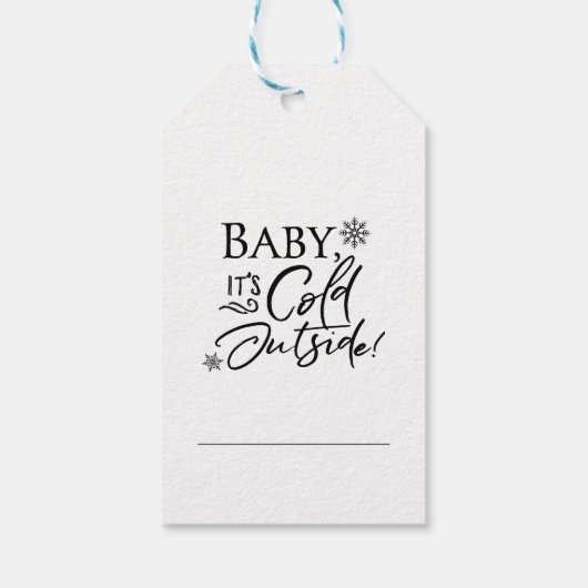Baby het is koud buiten cadeau Labels Cadeaulabel (Achterkant)