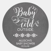 Baby Het is koud buiten Chalkboard Douche Sticker