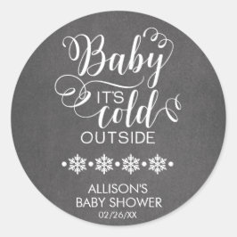 Baby Het is koud buiten Chalkboard Douche Sticker