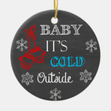 Baby Het is koud buiten Chalkboard Ornament