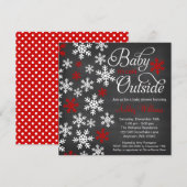 Baby Het is koud Buiten Chalkboard Red Baby shower Kaart (Voorkant / Achterkant)