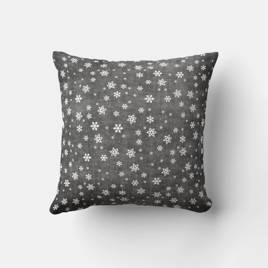 Baby Het is koud buiten Chalkboard Snowflake Pillo Kussen (Achterkant)