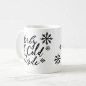 Baby Het is koud buiten Chic Black Script Koffiemok (Voorkant links)