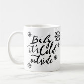 Baby Het is koud buiten Chic Black Script Koffiemok (Links)