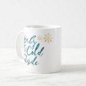 Baby Het is koud buiten Chic Blue Waterverf Script Koffiemok (Voorkant links)