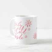 Baby Het is koud buiten Chic Pink Waterverf Script Koffiemok (Voorkant links)