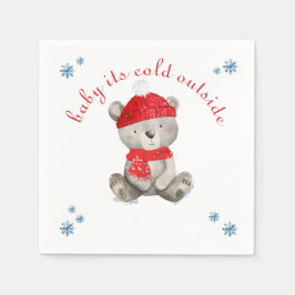 Baby het is koud buiten Christmas Beer servetten