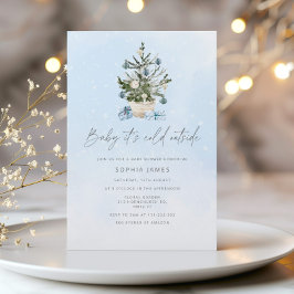 Baby Het is koud buiten Christmas boy baby shower Kaart