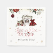 Baby het is koud buiten Christmas Girl Baby shower Servet (Voorkant)