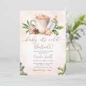 Baby Het is koud buiten Cozy Winter Baby shower Kaart (Staand voorkant)
