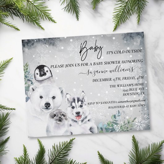 Baby Het is koud buiten de Arctic Animal Shower Wi