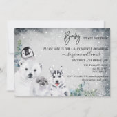 Baby Het is koud buiten de Arctic Animal Shower Wi Kaart (Voorkant)