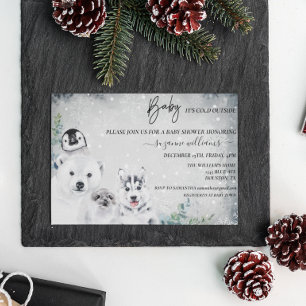 Baby Het is koud buiten de Arctic Animal Shower Wi Kaart