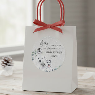 Baby Het is koud buiten de Arctic Animal Shower Wi Ronde Sticker