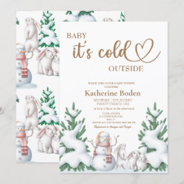 Baby het is koud buiten de baby shower uitnodiging