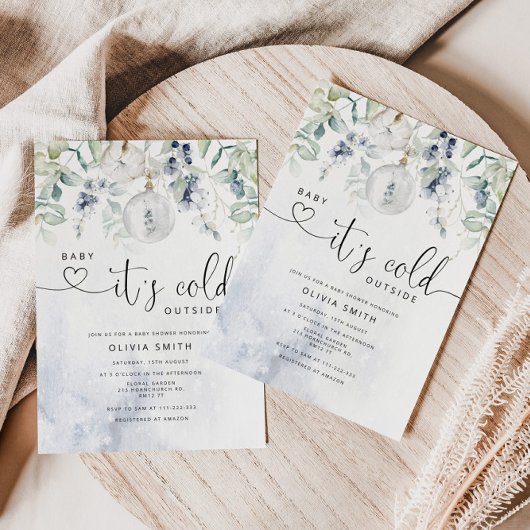 Baby het is koud buiten de baby shower uitnodiging