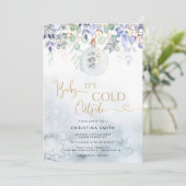 Baby het is koud buiten de baby shower uitnodiging (Staand voorkant)