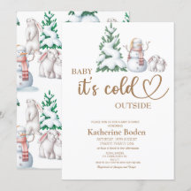 Baby het is koud buiten de baby shower uitnodiging