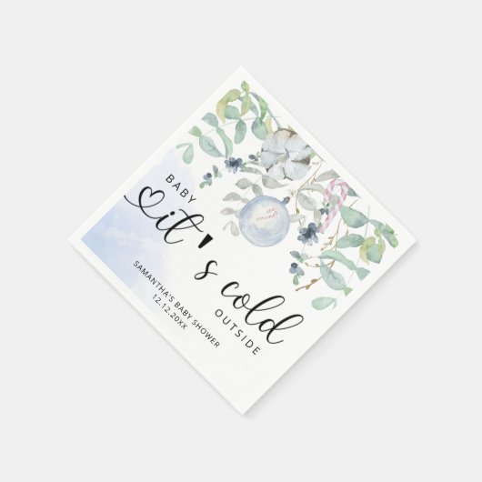 Baby het is koud buiten de baby shower uitnodiging servet (Hoek)