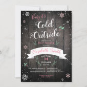 Baby, het is koud buiten de babydouche voor baby's kaart (Voorkant)