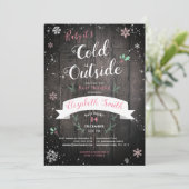 Baby, het is koud buiten de babydouche voor baby's kaart (Staand voorkant)