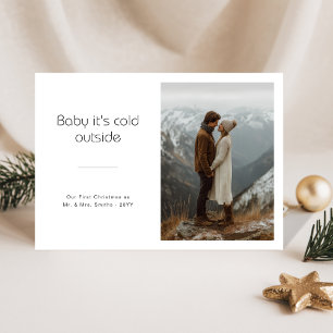 Baby Het is koud buiten de eerste kerst Pas getrou Feestdagenkaart