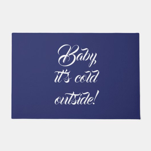 Baby het is koud buiten de marineblauw-witte gewoo deurmat (Voorkant)