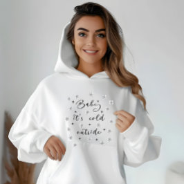 Baby Het is koud buiten de minimalistische kerstda Hoodie