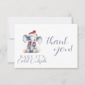 Baby Het is koud buiten de olifant kerstdouche Bedankkaart (Voorkant)