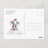 Baby Het is koud buiten de olifant kerstdouche Briefkaart (Achterkant)