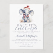 Baby Het is koud buiten de olifant kerstdouche Briefkaart (Voorkant)