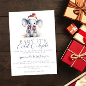Baby Het is koud buiten de olifant kerstdouche Kaart