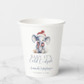 Baby Het is koud buiten de olifant kerstdouche Papieren Bekers (Voorkant)