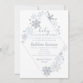 Baby Het is koud buiten de Silver Snowflake Shower Kaart (Voorkant)
