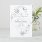 Baby Het is koud buiten de Silver Snowflake Shower Kaart (Staand voorkant)