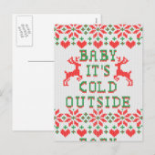 Baby Het is koud buiten de stijl van de kersttrui Feestdagenkaart (Voorkant / Achterkant)