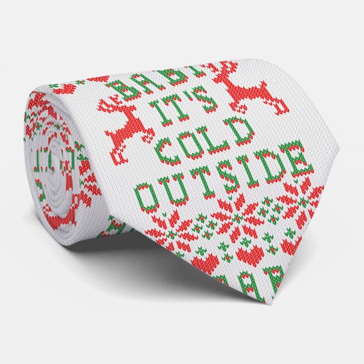 Baby Het is koud buiten de Ugly Sweater Style Stropdas (Opgerold)